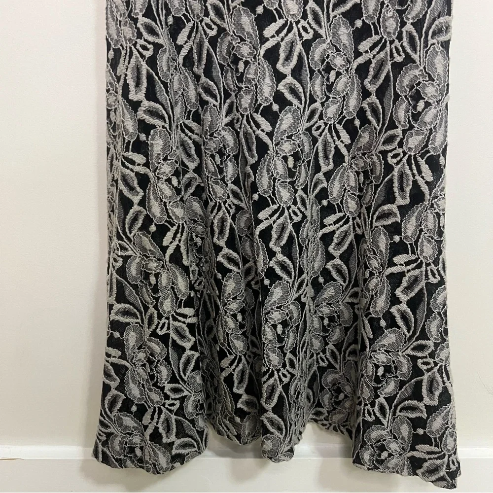 Free People Forever and Ever Lace Slip Dress Black and Gray Mini Dress Boho